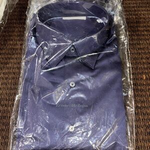 New Dark Blue Men’s Ermenegildo Zegna Dress Shirt XXL
